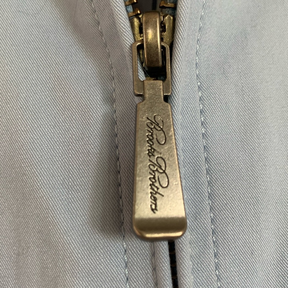 Authentic Beautiful Mens Brooks Brothers 346 bomber jacket zip up blue Large L - Picture 8 of 12